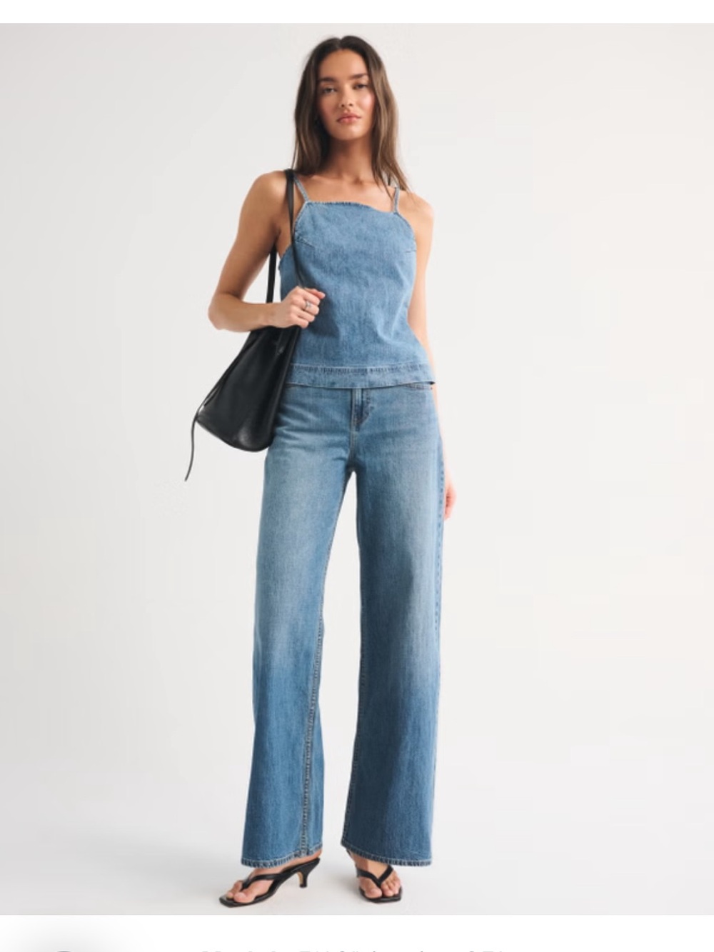 NWT A&F High Rise Linen-Blend Wide Leg Jean in color medium